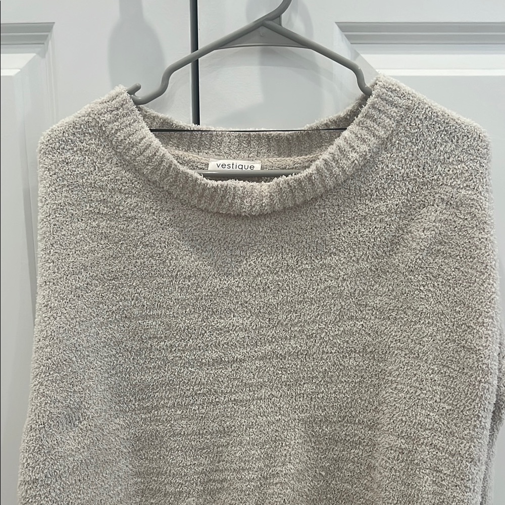 Vestique Gray Crew Neck Sweater Textured Knit NEW WITHOUT TAGS
